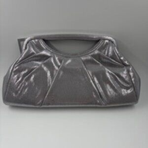 N by Nina Silver Metallic Clutch Handbag